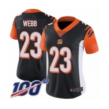 Women's Cincinnati Bengals #23 B.W. Webb Black Team Color Vapor Untouchable Limited Player 100th Season Football Jersey