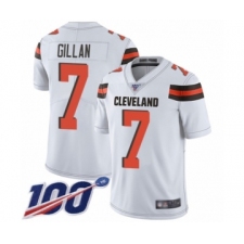 Men's Cleveland Browns #7 Jamie Gillan White Vapor Untouchable Limited Player 100th Season Football Jersey