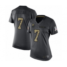 Women's Cleveland Browns #7 Jamie Gillan Limited Black 2016 Salute to Service Football Jersey