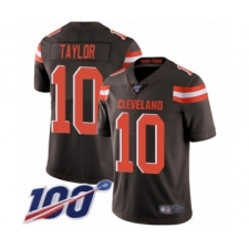 Men's Cleveland Browns #10 Taywan Taylor Brown Team Color Vapor Untouchable Limited Player 100th Season Football Jersey