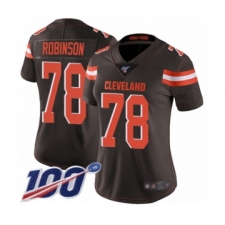 Women's Cleveland Browns #78 Greg Robinson Brown Team Color Vapor Untouchable Limited Player 100th Season Football Jersey