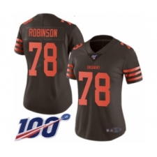Women's Cleveland Browns #78 Greg Robinson Limited Brown Rush Vapor Untouchable 100th Season Football Jersey