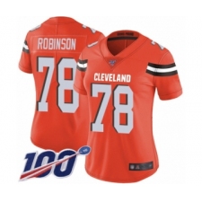 Women's Cleveland Browns #78 Greg Robinson Orange Alternate Vapor Untouchable Limited Player 100th Season Football Jersey