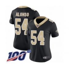 Women's New Orleans Saints #54 Kiko Alonso Black Team Color Vapor Untouchable Limited Player 100th Season Football Jersey
