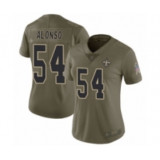 Women's New Orleans Saints #54 Kiko Alonso Limited Olive 2017 Salute to Service Football Jersey