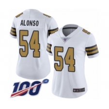 Women's New Orleans Saints #54 Kiko Alonso Limited White Rush Vapor Untouchable 100th Season Football Jersey