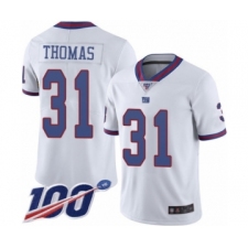 Men's New York Giants #31 Michael Thomas Limited White Rush Vapor Untouchable 100th Season Football Jersey