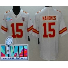 Youth Kansas City Chiefs #15 Patrick Mahomes Limited White Super Bowl LVII Vapor Jersey
