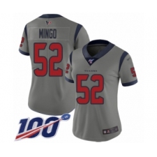 Women's Houston Texans #52 Barkevious Mingo Limited Gray Inverted Legend 100th Season Football Jersey