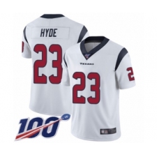 Men's Houston Texans #23 Carlos Hyde White Vapor Untouchable Limited Player 100th Season Football Jersey