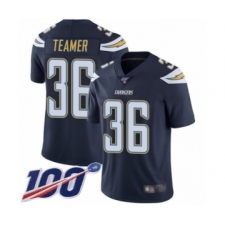 Men's Los Angeles Chargers #36 Roderic Teamer Navy Blue Team Color Vapor Untouchable Limited Player 100th Season Football Jersey