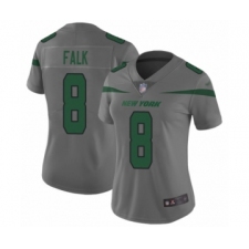 Women's New York Jets #8 Luke Falk Limited Gray Inverted Legend Football Jersey