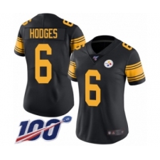 Women's Pittsburgh Steelers #6 Devlin Hodges Limited Black Rush Vapor Untouchable 100th Season Football Jersey