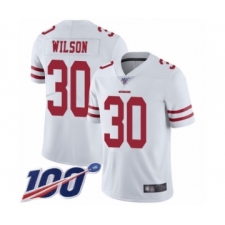 Youth San Francisco 49ers #30 Jeff Wilson White Vapor Untouchable Limited Player 100th Season Football Jersey