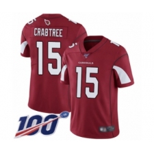 Men's Arizona Cardinals #15 Michael Crabtree Red Team Color Vapor Untouchable Limited Player 100th Season Football Jersey