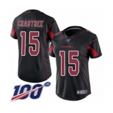 Women's Arizona Cardinals #15 Michael Crabtree Limited Black Rush Vapor Untouchable 100th Season Football Jersey