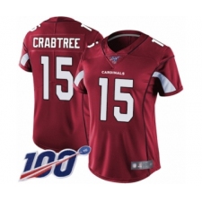 Women's Arizona Cardinals #15 Michael Crabtree Red Team Color Vapor Untouchable Limited Player 100th Season Football Jersey