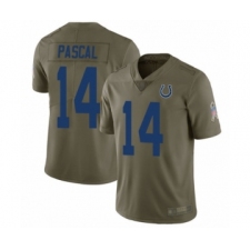 Men's Indianapolis Colts #14 Zach Pascal Limited Olive 2017 Salute to Service Football Jersey