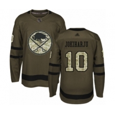 Men's Buffalo Sabres #10 Henri Jokiharju Authentic Green Salute to Service Hockey Jersey
