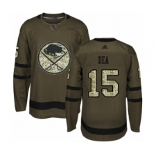 Men's Buffalo Sabres #15 Jean-Sebastien Dea Authentic Green Salute to Service Hockey Jersey