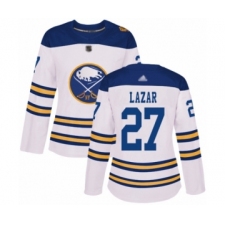 Women's Buffalo Sabres #27 Curtis Lazar Authentic White 2018 Winter Classic Hockey Jersey