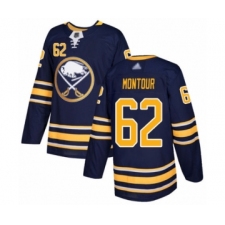 Men's Buffalo Sabres #62 Brandon Montour Authentic Navy Blue Home Hockey Jersey