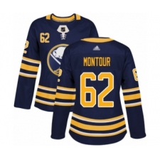 Women's Buffalo Sabres #62 Brandon Montour Authentic Navy Blue Home Hockey Jersey
