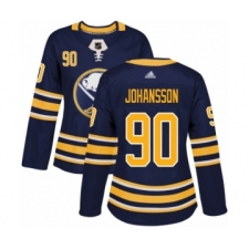 Women's Buffalo Sabres #90 Marcus Johansson Authentic Navy Blue Home Hockey Jersey