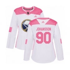 Women's Buffalo Sabres #90 Marcus Johansson Authentic White Pink Fashion Hockey Jersey