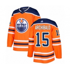 Men's Edmonton Oilers #15 Josh Archibald Authentic Orange Home Hockey Jersey
