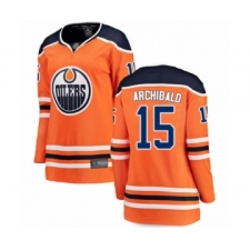 Women's Edmonton Oilers #15 Josh Archibald Authentic Orange Home Fanatics Branded Breakaway Hockey Jersey
