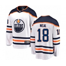 Men's Edmonton Oilers #18 James Neal Authentic White Away Fanatics Branded Breakaway Hockey Jersey