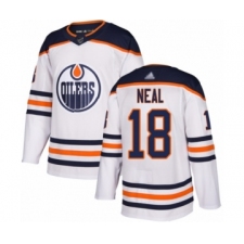 Men's Edmonton Oilers #18 James Neal Authentic White Away Hockey Jersey