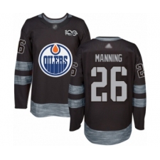 Men's Edmonton Oilers #26 Brandon Manning Authentic Black 1917-2017 100th Anniversary Hockey Jersey