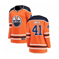 Women's Edmonton Oilers #41 Mike Smith Authentic Orange Home Fanatics Branded Breakaway Hockey Jersey