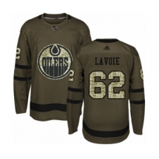 Men's Edmonton Oilers #62 Raphael Lavoie Authentic Green Salute to Service Hockey Jersey