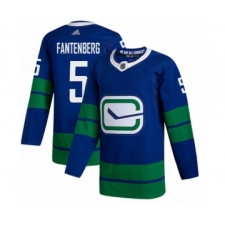 Men's Vancouver Canucks #5 Oscar Fantenberg Authentic Royal Blue Alternate Hockey Jersey