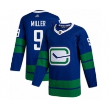 Men's Vancouver Canucks #9 J.T. Miller Authentic Royal Blue Alternate Hockey Jersey