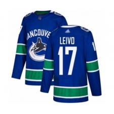 Men's Vancouver Canucks #17 Josh Leivo Authentic Blue Home Hockey Jersey
