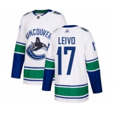 Men's Vancouver Canucks #17 Josh Leivo Authentic White Away Hockey Jersey