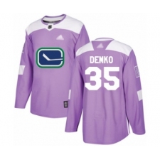 Youth Vancouver Canucks #35 Thatcher Demko Authentic Purple Fights Cancer Practice Hockey Jersey