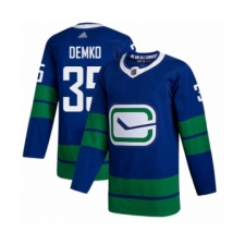 Youth Vancouver Canucks #35 Thatcher Demko Authentic Royal Blue Alternate Hockey Jersey