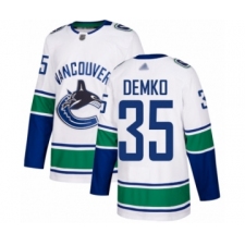 Youth Vancouver Canucks #35 Thatcher Demko Authentic White Away Hockey Jersey