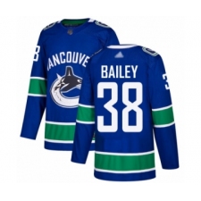 Men's Vancouver Canucks #38 Justin Bailey Authentic Blue Home Hockey Jersey