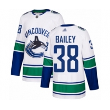Men's Vancouver Canucks #38 Justin Bailey Authentic White Away Hockey Jersey