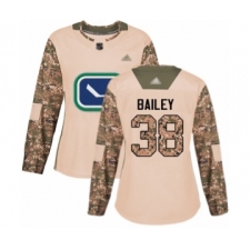 Women's Vancouver Canucks #38 Justin Bailey Authentic Camo Veterans Day Practice Hockey Jersey