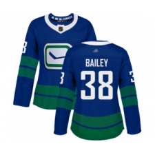 Women's Vancouver Canucks #38 Justin Bailey Authentic Royal Blue Alternate Hockey Jersey