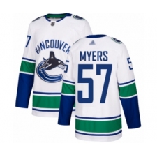 Men's Vancouver Canucks #57 Tyler Myers Authentic White Away Hockey Jersey