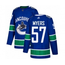 Youth Vancouver Canucks #57 Tyler Myers Authentic Blue Home Hockey Jersey