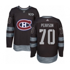 Men's Vancouver Canucks #70 Tanner Pearson Authentic Black 1917-2017 100th Anniversary Hockey Jersey